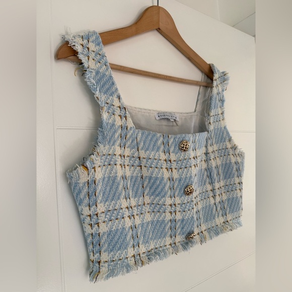 Endless Rose Cropped Tweed Top, size large. - Picture 2 of 7